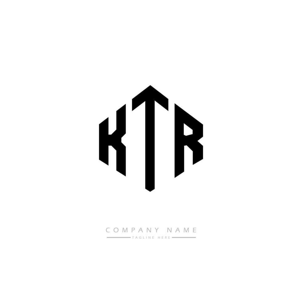 KTR letter logo design with polygon shape. KTR polygon and cube shape logo design. KTR hexagon vector logo template white and black colors. KTR monogram, business and real estate logo.