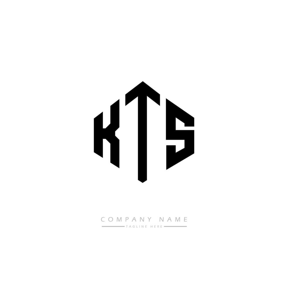 KTS letter logo design with polygon shape. KTS polygon and cube shape logo design. KTS hexagon vector logo template white and black colors. KTS monogram, business and real estate logo.