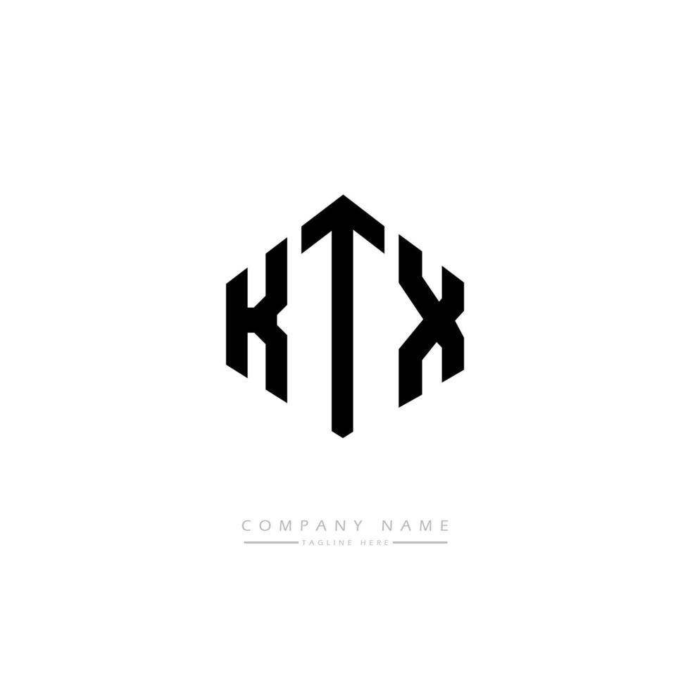 KTX letter logo design with polygon shape. KTX polygon and cube shape logo design. KTX hexagon vector logo template white and black colors. KTX monogram, business and real estate logo.