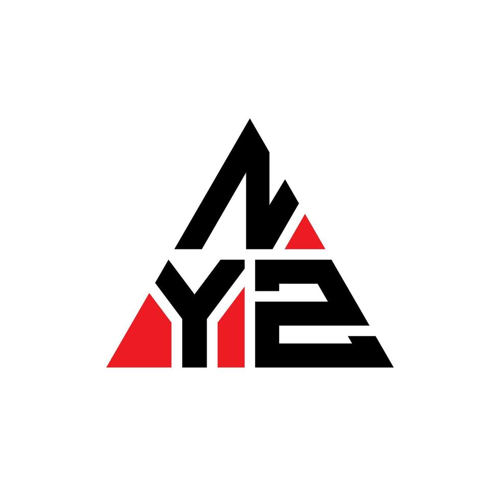 diseño de logotipo de letra triangular nyz con forma de triángulo. monograma de diseño del logotipo del triángulo nyz. plantilla de logotipo de vector de triángulo de nyz con color rojo. logotipo triangular de nyz logotipo simple, elegante y lujoso.