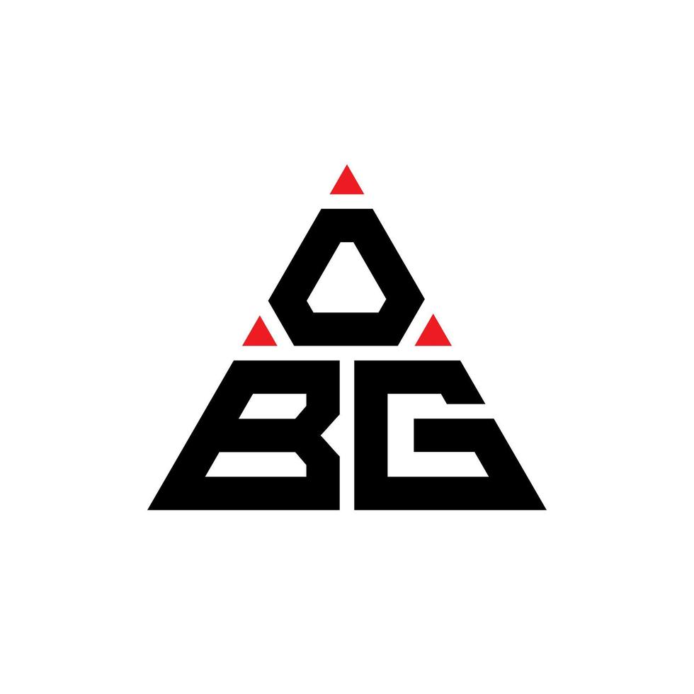 diseño de logotipo de letra de triángulo obg con forma de triángulo. monograma de diseño de logotipo de triángulo obg. plantilla de logotipo de vector de triángulo obg con color rojo. logotipo triangular obg logotipo simple, elegante y lujoso.