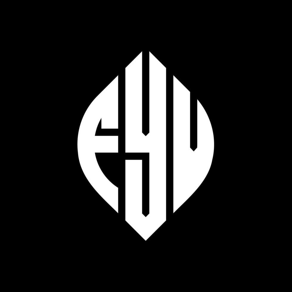 diseño de logotipo de letra de círculo fyv con forma de círculo y elipse. fyv letras elipses con estilo tipográfico. las tres iniciales forman un logo circular. vector de marca de letra de monograma abstracto del emblema del círculo fyv.