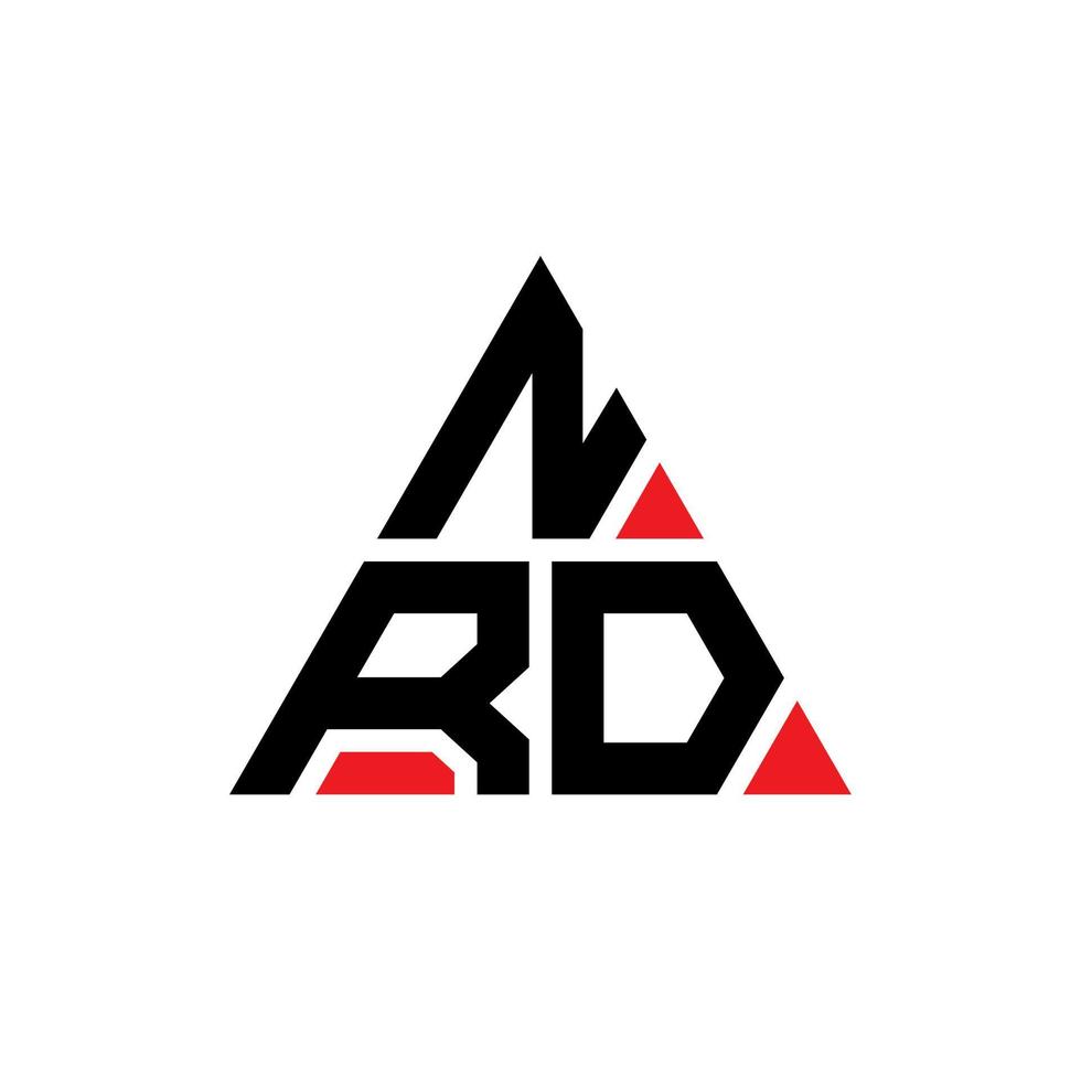 diseño de logotipo de letra de triángulo nrd con forma de triángulo. monograma de diseño de logotipo de triángulo nrd. plantilla de logotipo de vector de triángulo nrd con color rojo. logotipo triangular nrd logotipo simple, elegante y lujoso.