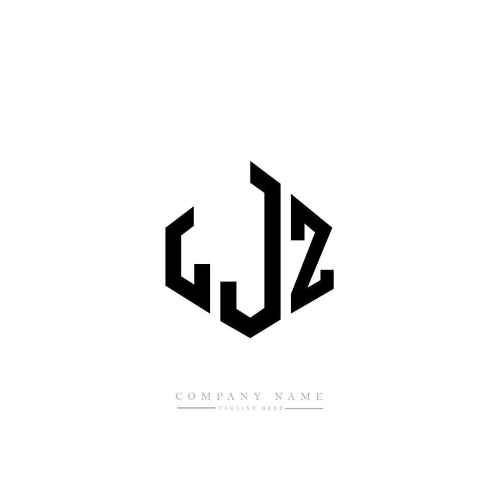 diseño de logotipo de letra ljz con forma de polígono. diseño de logotipo en forma de cubo y polígono ljz. ljz hexágono vector logo plantilla colores blanco y negro. Monograma ljz, logotipo empresarial y inmobiliario.
