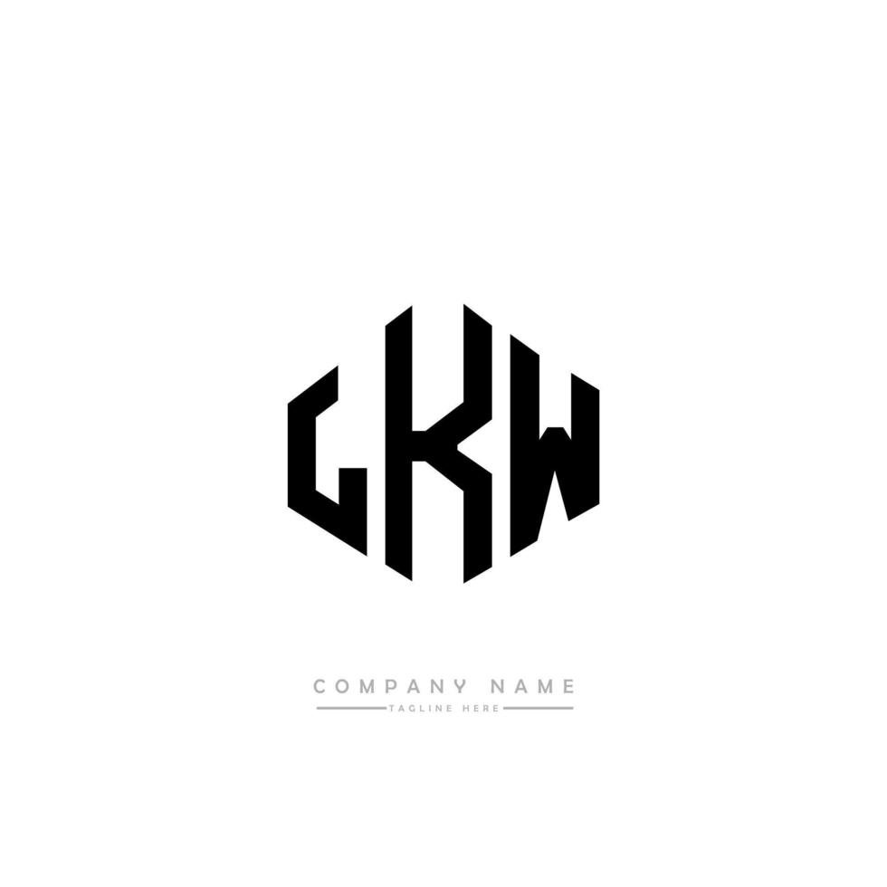 diseño de logotipo de letra lkw con forma de polígono. diseño de logotipo en forma de cubo y polígono lkw. lkw hexágono vector logo plantilla colores blanco y negro. Monograma lkw, logotipo comercial e inmobiliario.