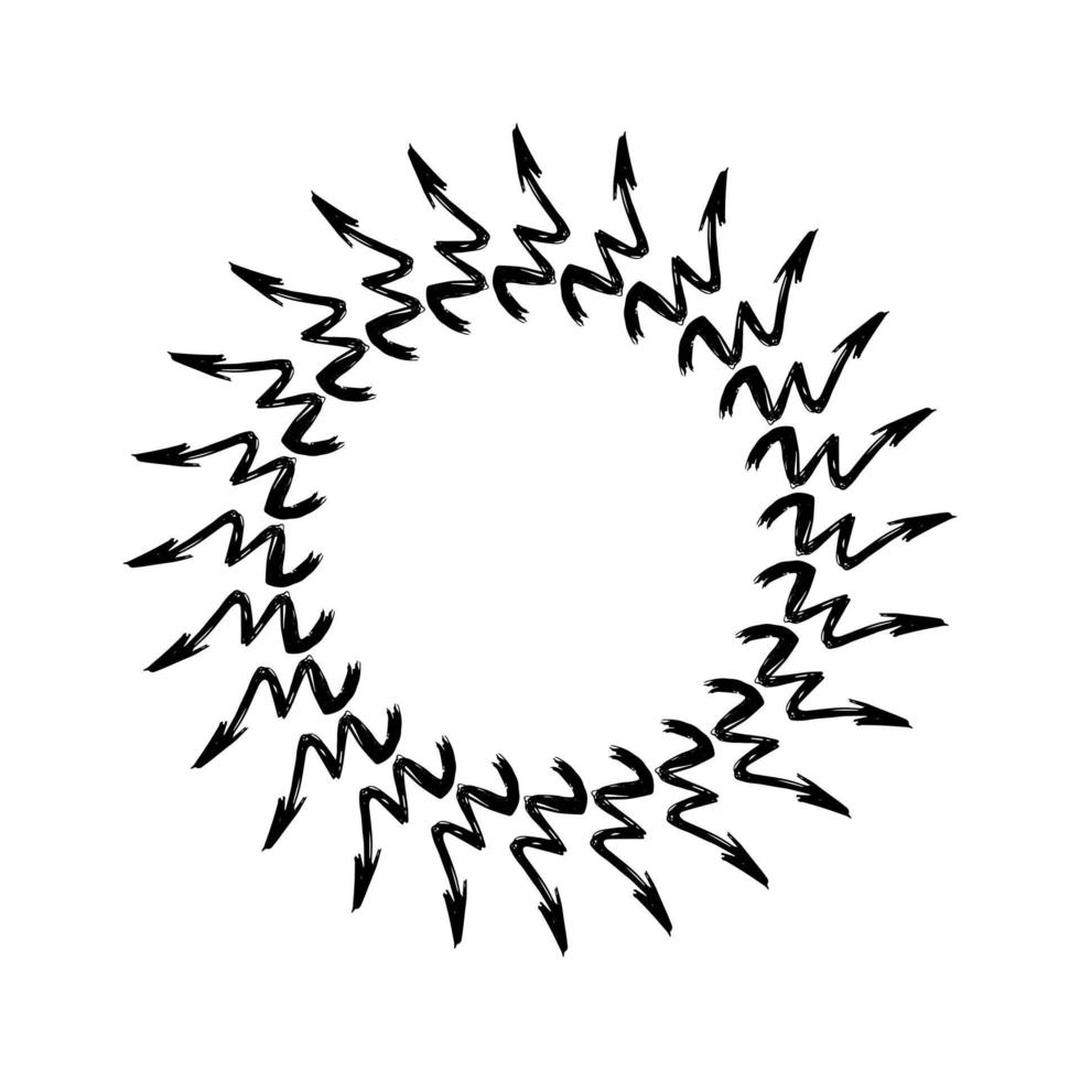 arrows round banner, place for text. arrows in a circle - vector illustration isolate. arrow sketch curve