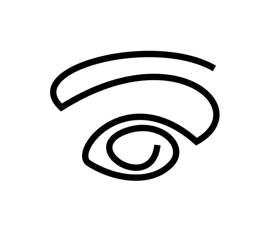 eye icon isolate. eye logo thin line minimalism. concept - eyelashes and eyebrows, beauty salon. look - vector flat style illustration. permanent makeup, eyelash extensions