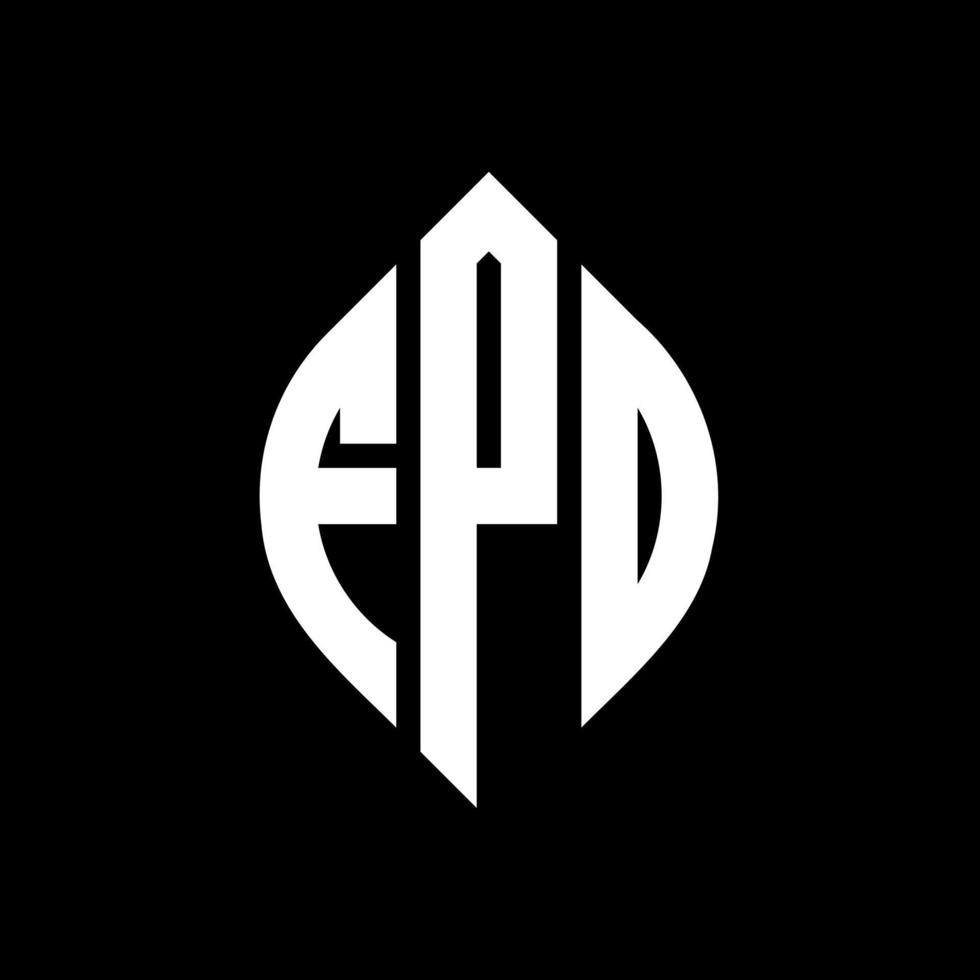 FPD circle letter logo design with circle and ellipse shape. FPD ellipse letters with typographic style. The three initials form a circle logo. FPD Circle Emblem Abstract Monogram Letter Mark Vector. vector