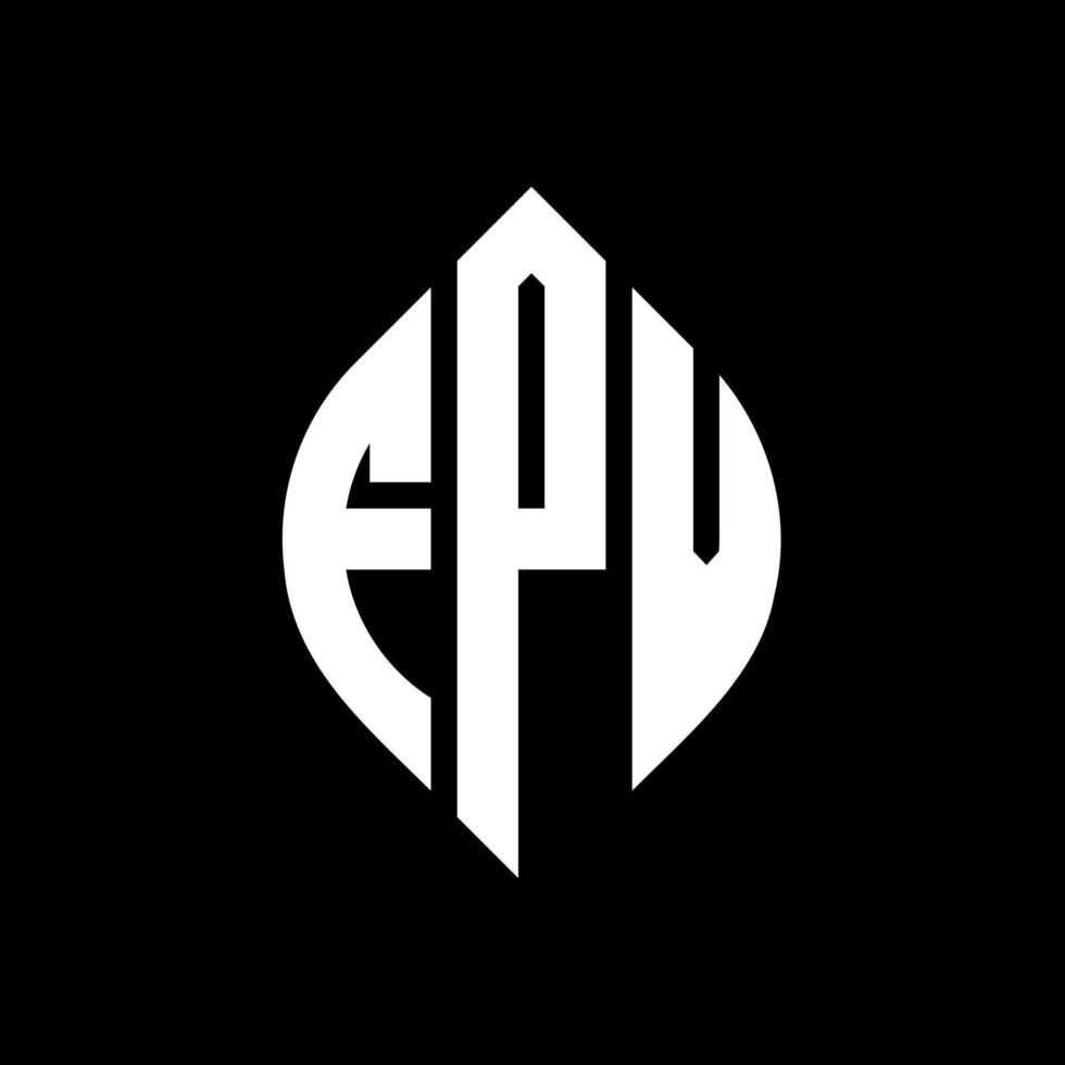 FPV circle letter logo design with circle and ellipse shape. FPV ellipse letters with typographic style. The three initials form a circle logo. FPV Circle Emblem Abstract Monogram Letter Mark Vector. vector