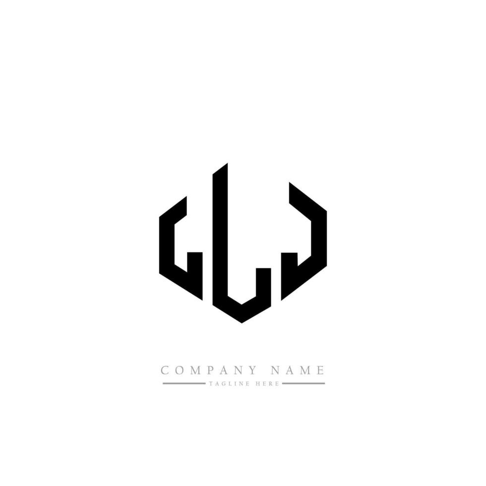 diseño de logotipo de letra llj con forma de polígono. diseño de logotipo en forma de cubo y polígono llj. llj hexágono vector logo plantilla colores blanco y negro. Monograma llj, logotipo comercial e inmobiliario.