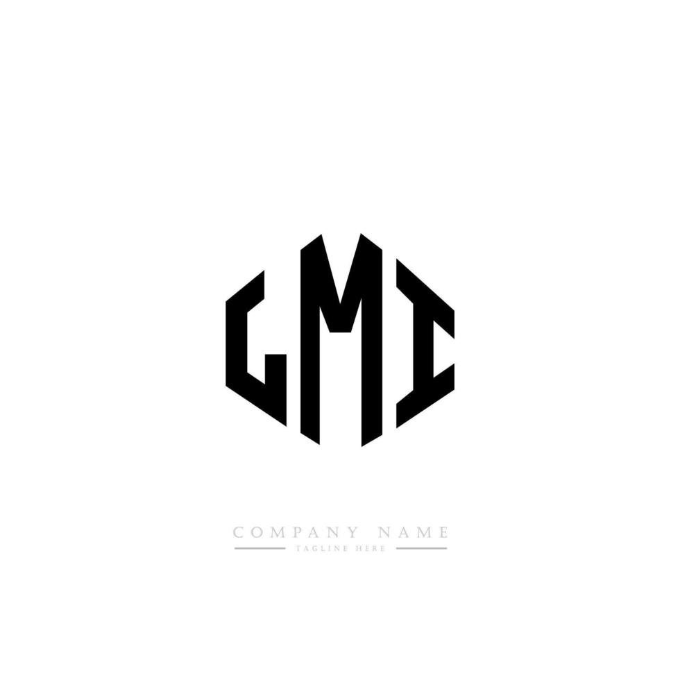 LMI letter logo design with polygon shape. LMI polygon and cube shape logo design. LMI hexagon vector logo template white and black colors. LMI monogram, business and real estate logo.