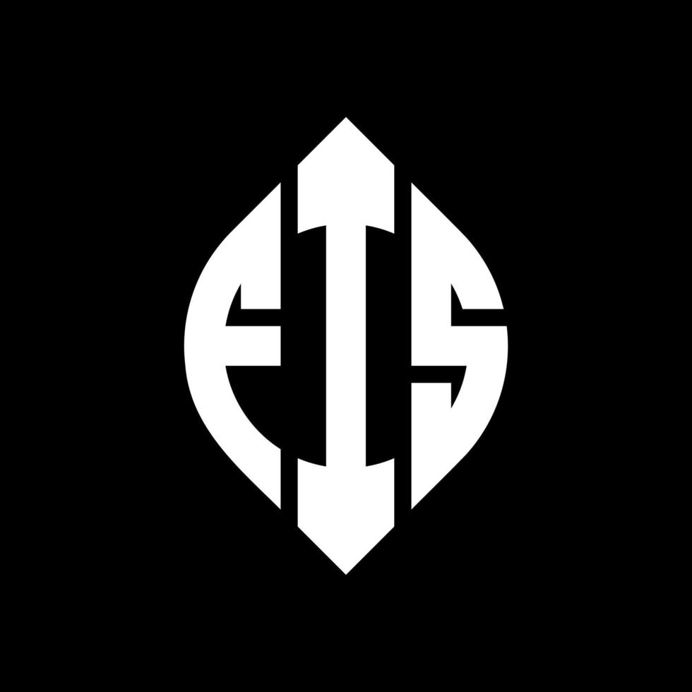 FIS circle letter logo design with circle and ellipse shape. FIS ellipse letters with typographic style. The three initials form a circle logo. FIS Circle Emblem Abstract Monogram Letter Mark Vector. vector