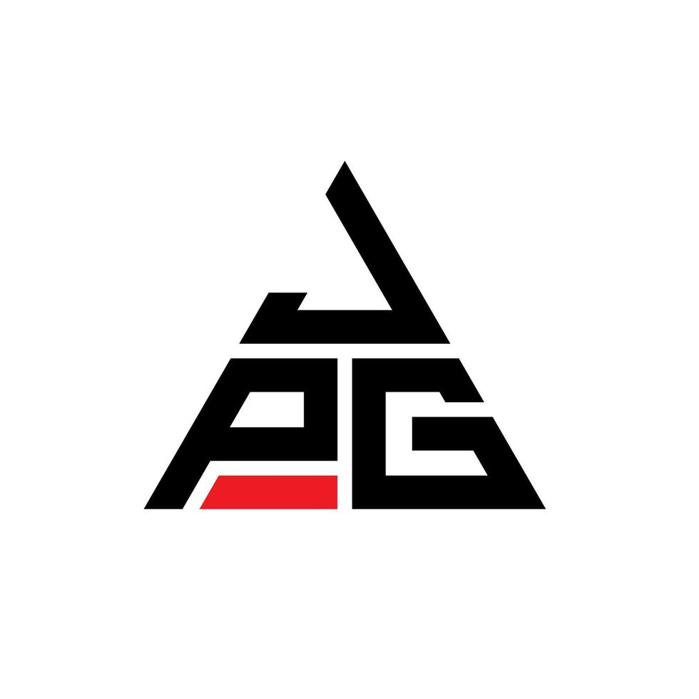 jpg diseño de logotipo de letra triangular con forma de triángulo. monograma de diseño de logotipo de triángulo jpg. Plantilla de logotipo de vector de triángulo jpg con color rojo. jpg logo triangular logo simple, elegante y lujoso.