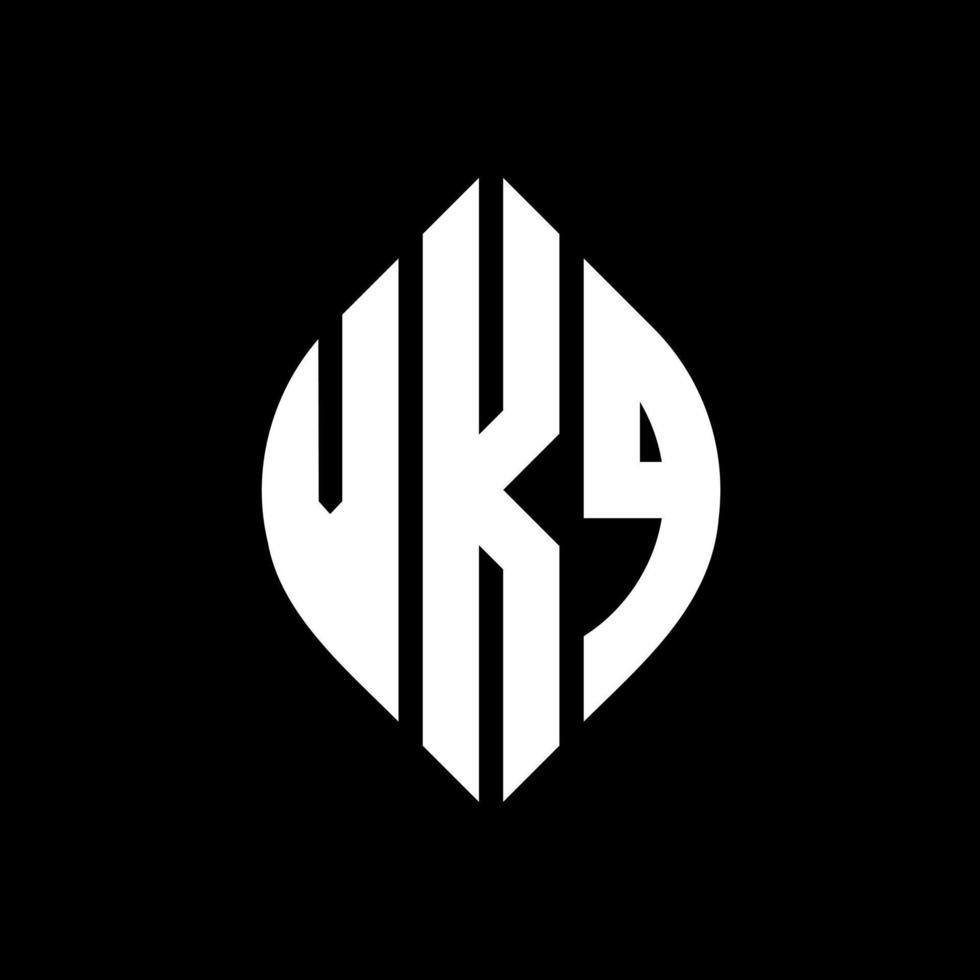 Diseño de logotipo de letra de círculo vkq con forma de círculo y elipse. vkq letras elipses con estilo tipográfico. las tres iniciales forman un logo circular. vector de marca de letra de monograma abstracto del emblema del círculo vkq.