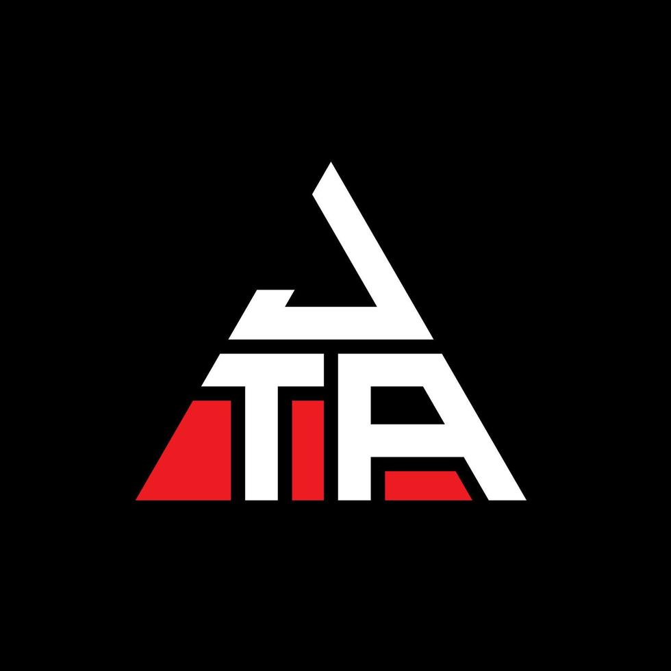 diseño de logotipo de letra triangular jta con forma de triángulo. monograma de diseño del logotipo del triángulo jta. plantilla de logotipo de vector de triángulo jta con color rojo. logotipo triangular jta logotipo simple, elegante y lujoso.