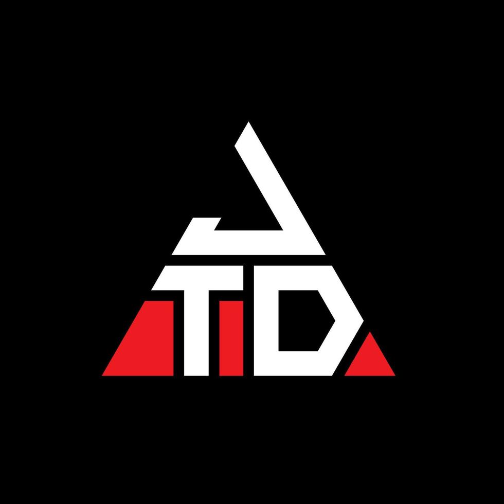 JTD triangle letter logo design with triangle shape. JTD triangle logo design monogram. JTD triangle vector logo template with red color. JTD triangular logo Simple, Elegant, and Luxurious Logo.