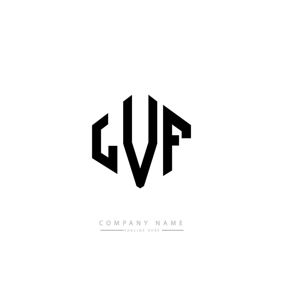 Diseño de logotipo de letra lvf con forma de polígono. Diseño de logotipo de forma de cubo y polígono lvf. Lvf hexágono vector logo plantilla colores blanco y negro. Monograma lvf, logotipo empresarial y inmobiliario.