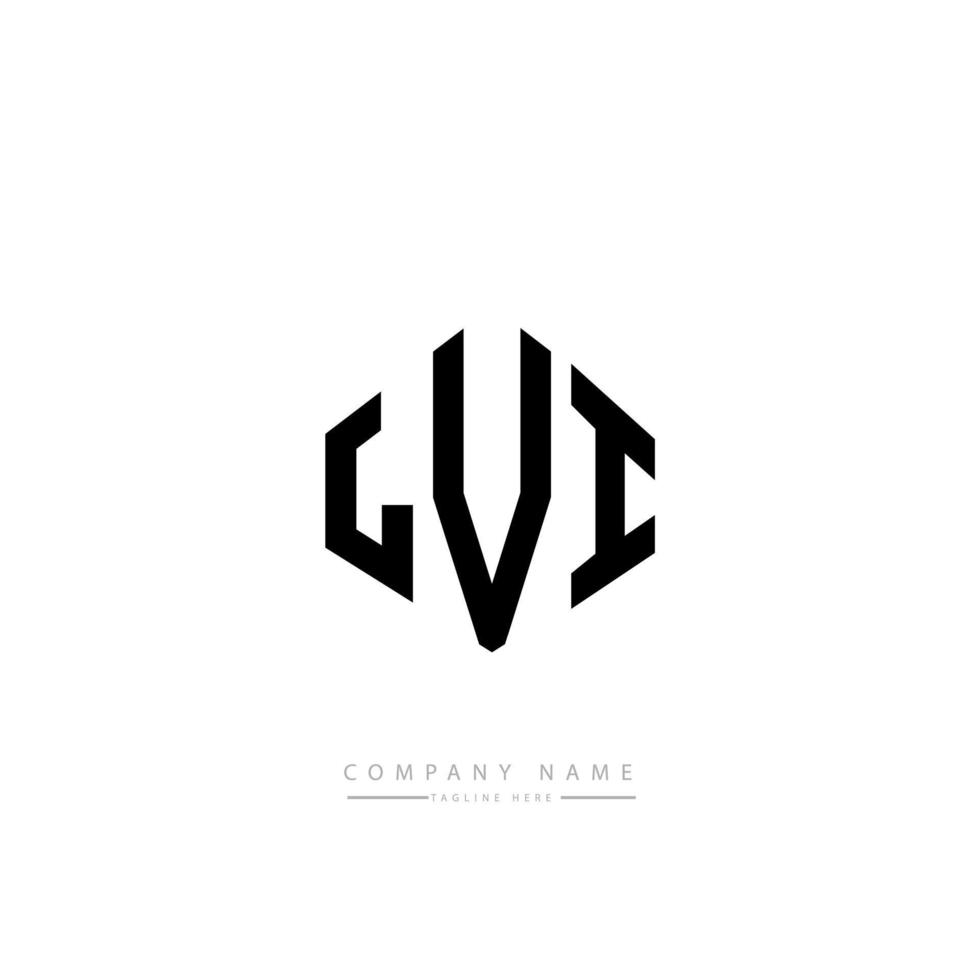 diseño de logotipo de letra lvi con forma de polígono. diseño de logotipo en forma de cubo y polígono lvi. lvi hexágono vector logo plantilla colores blanco y negro. lvi monograma, logotipo comercial e inmobiliario.