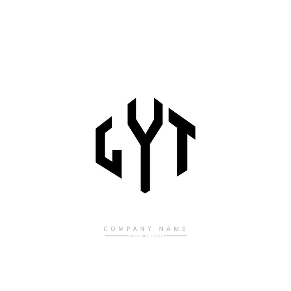 LYT letter logo design with polygon shape. LYT polygon and cube shape logo design. LYT hexagon vector logo template white and black colors. LYT monogram, business and real estate logo.