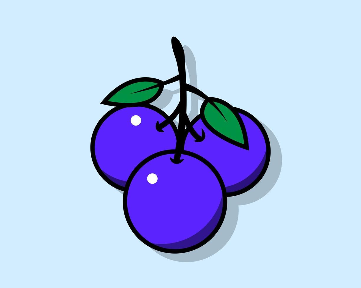 vector illustration blueberry fruit icon flat design colorful.