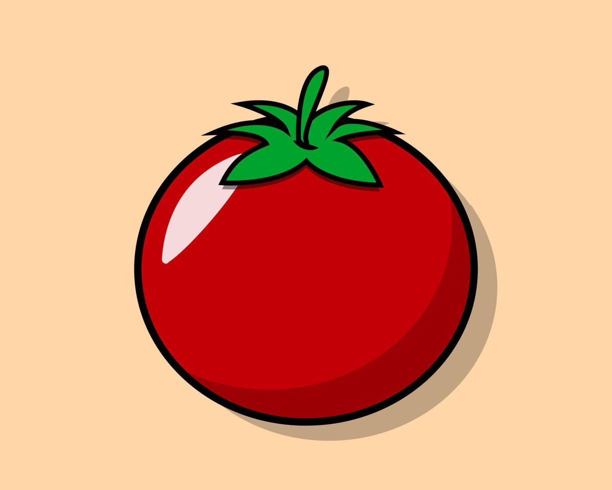 ilustración vectorial icono de fruta de tomate diseño plano colorido. vector