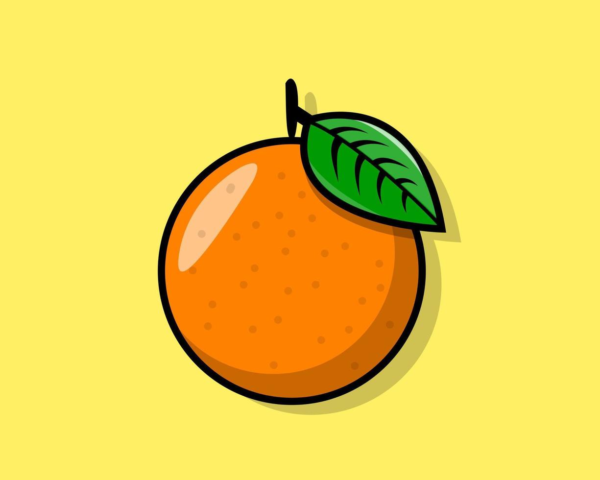vector illustration orange fruit icon flat design colorful.