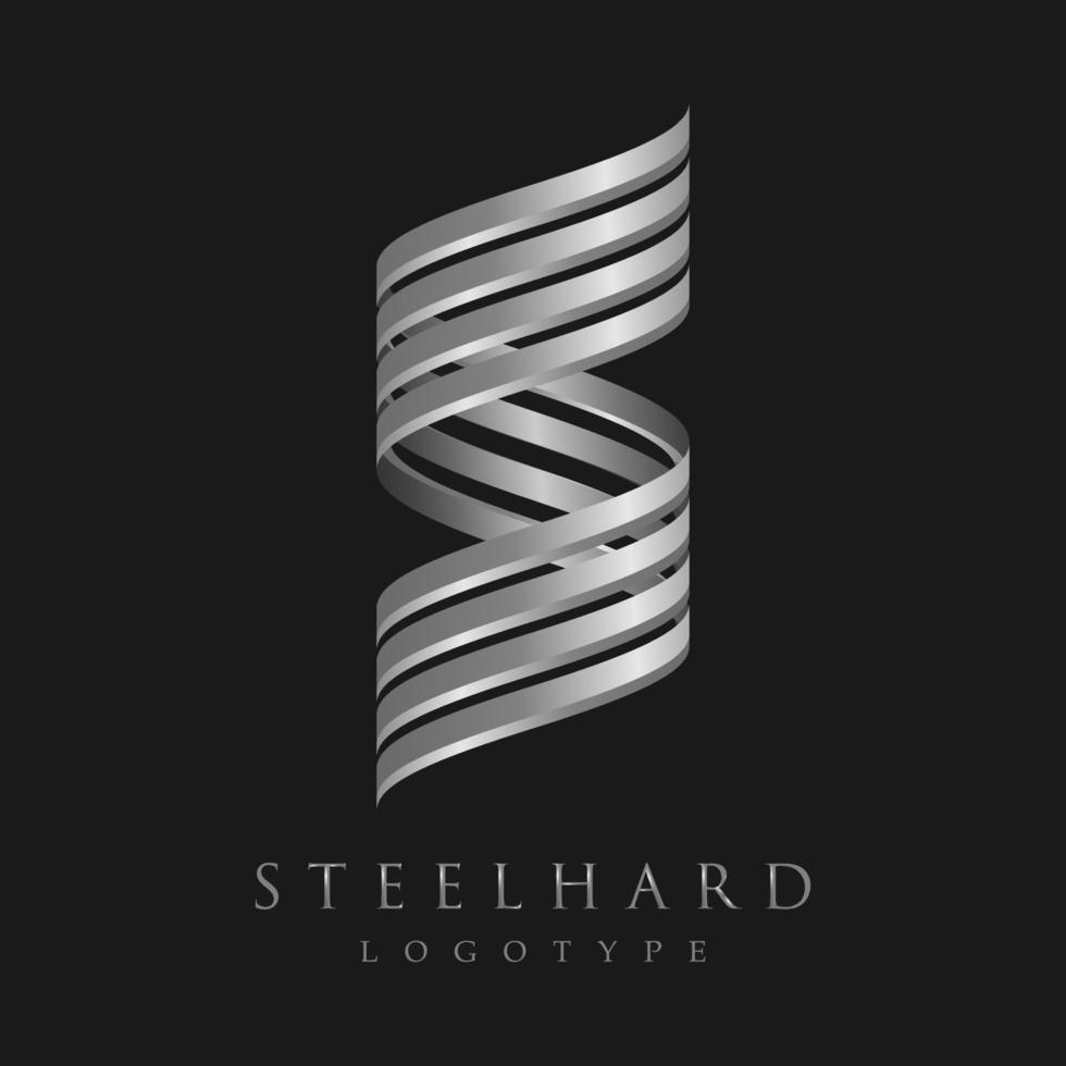 Logotype S modern elegant concept metal style vector