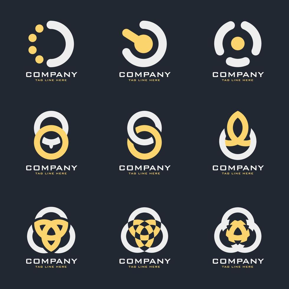 Abstract logo set collection. Geometrical abstract vector