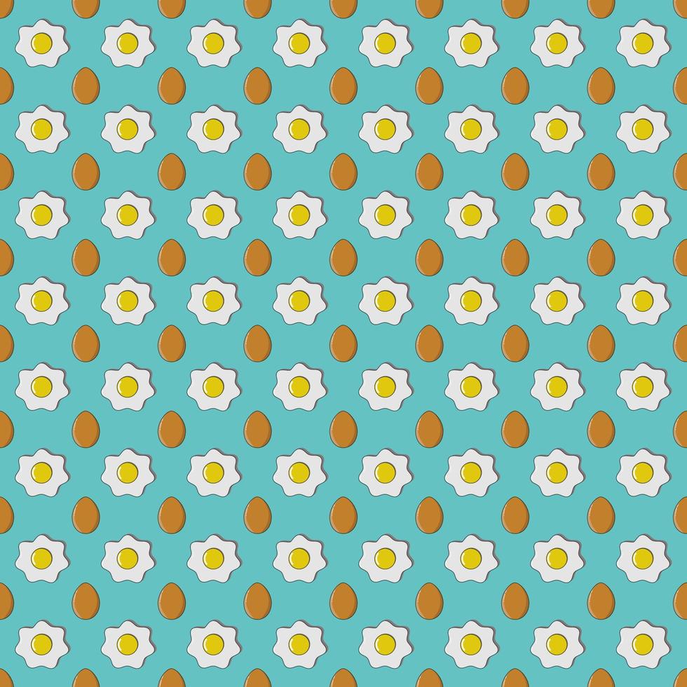 Eggs Pattern. Scrambled eggs. Breakfast background. Vector seamless pattern