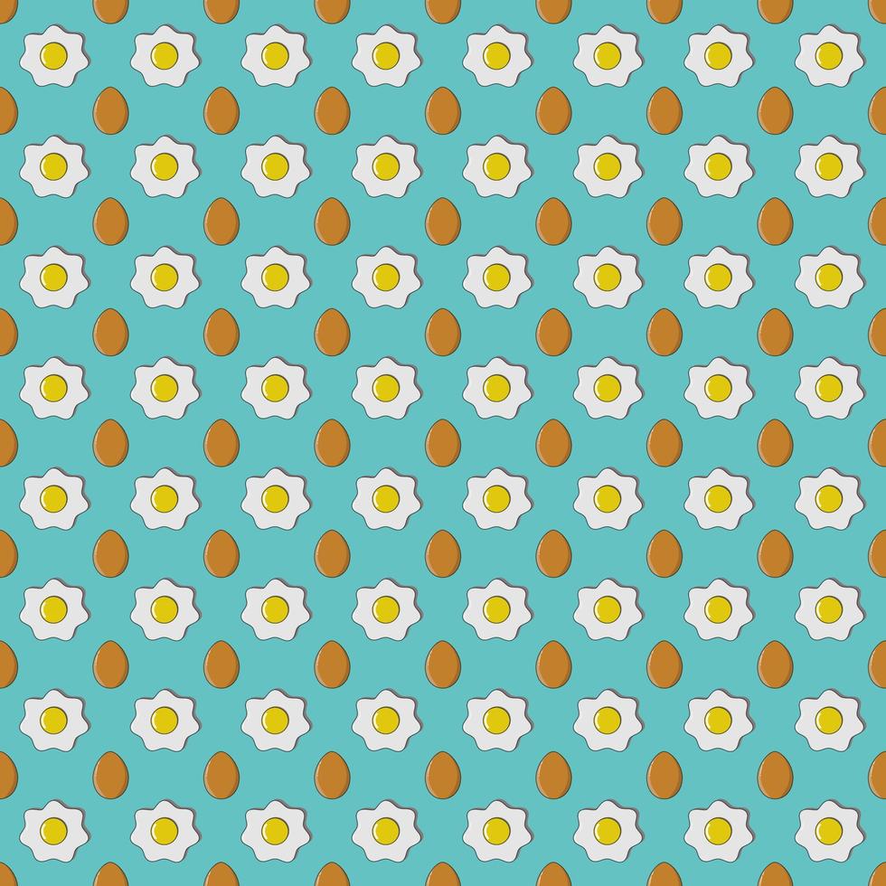 Eggs Pattern. Scrambled eggs. Breakfast background. Vector seamless pattern