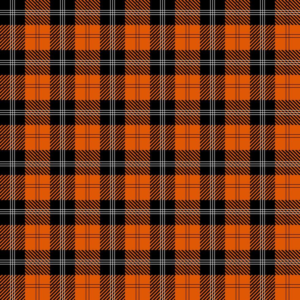 Orange tartan plaid pattern, tartan fabric texture seamless pattern, vector background