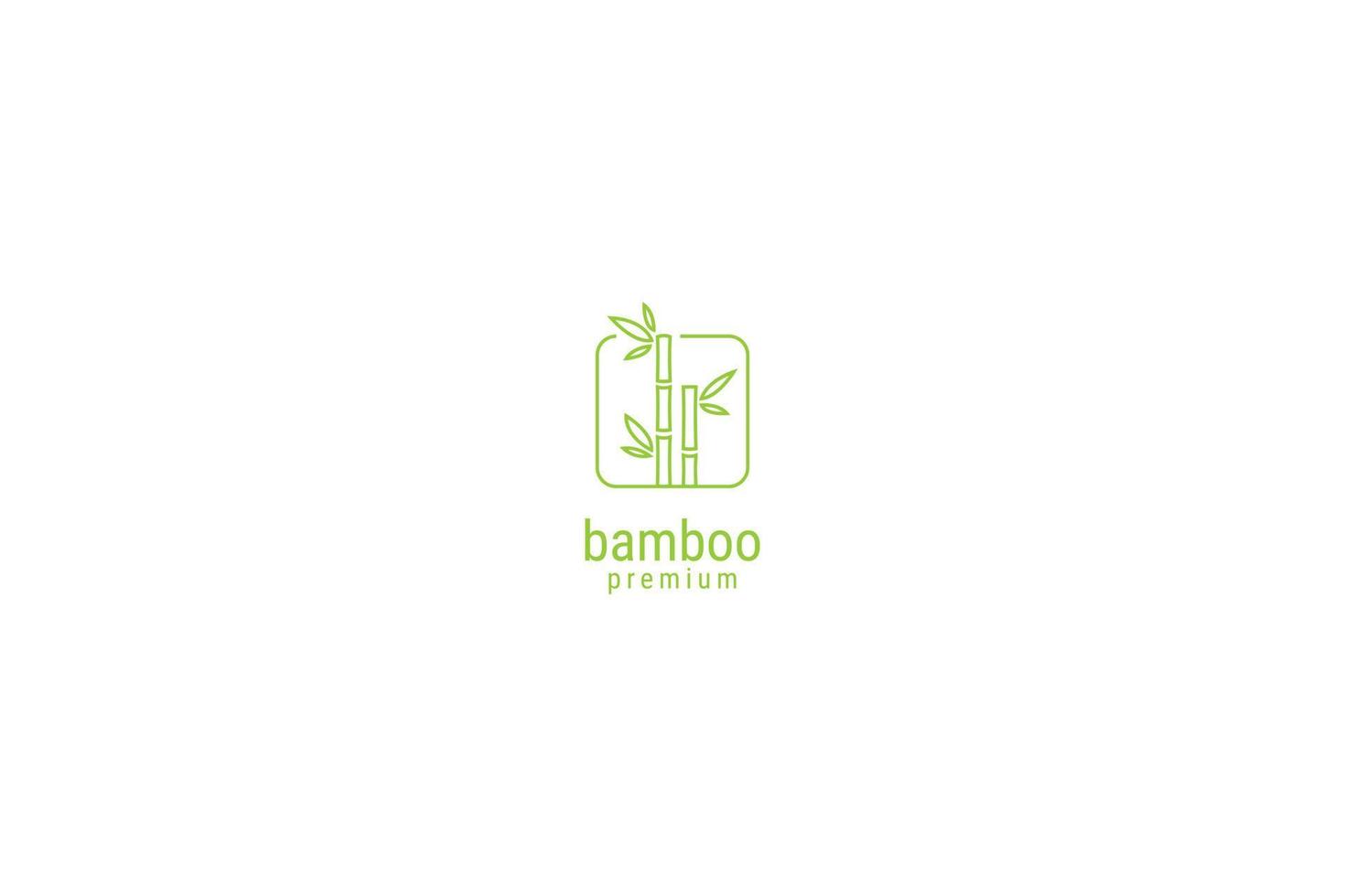 idea de ilustración de plantilla de vector de diseño de logotipo de bambú minimalista