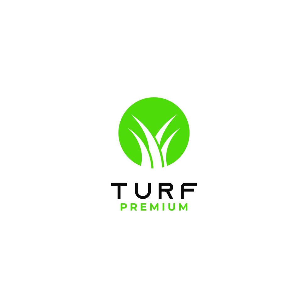Flat turf logo design vector icon illustration idea