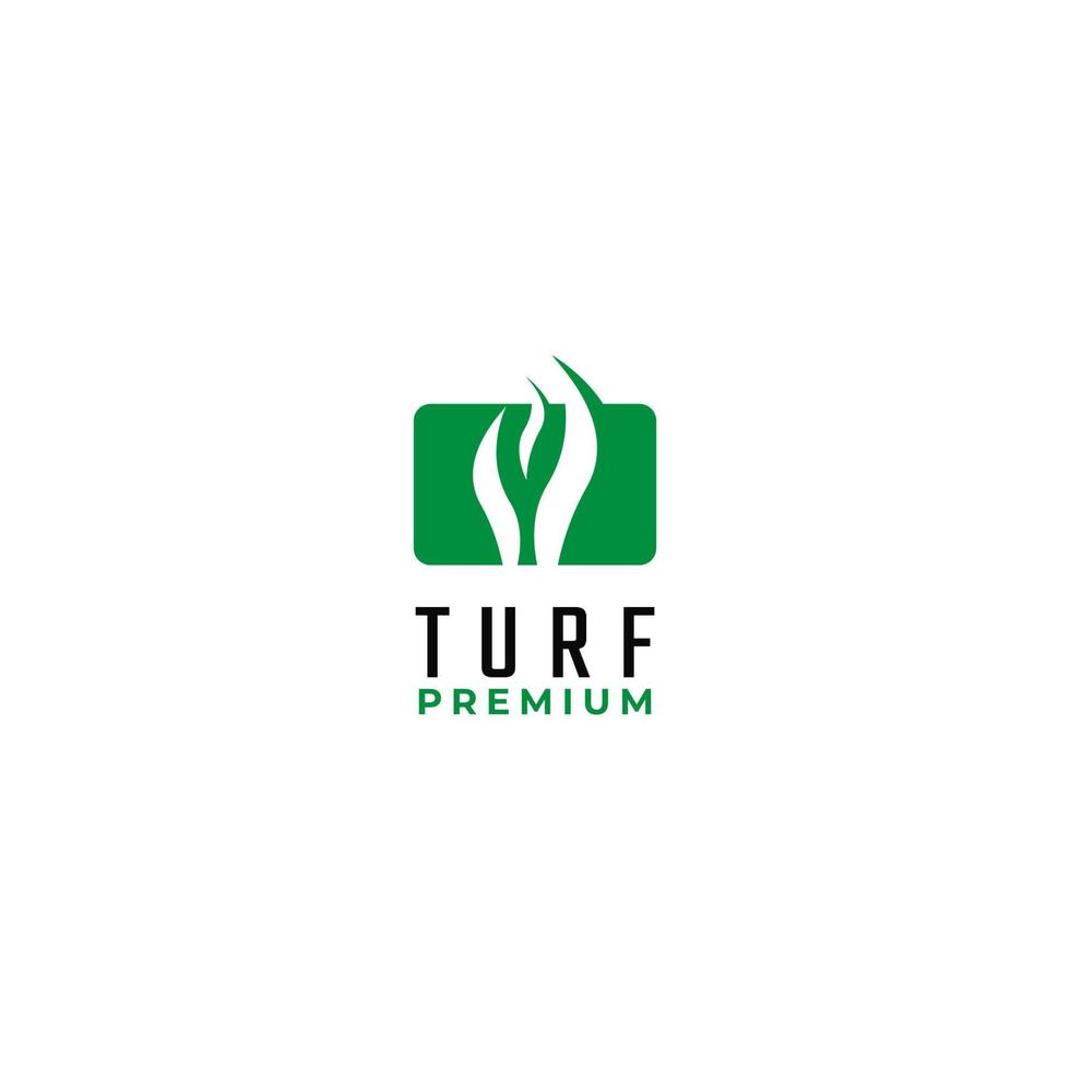 Flat turf logo design vector icon illustration idea