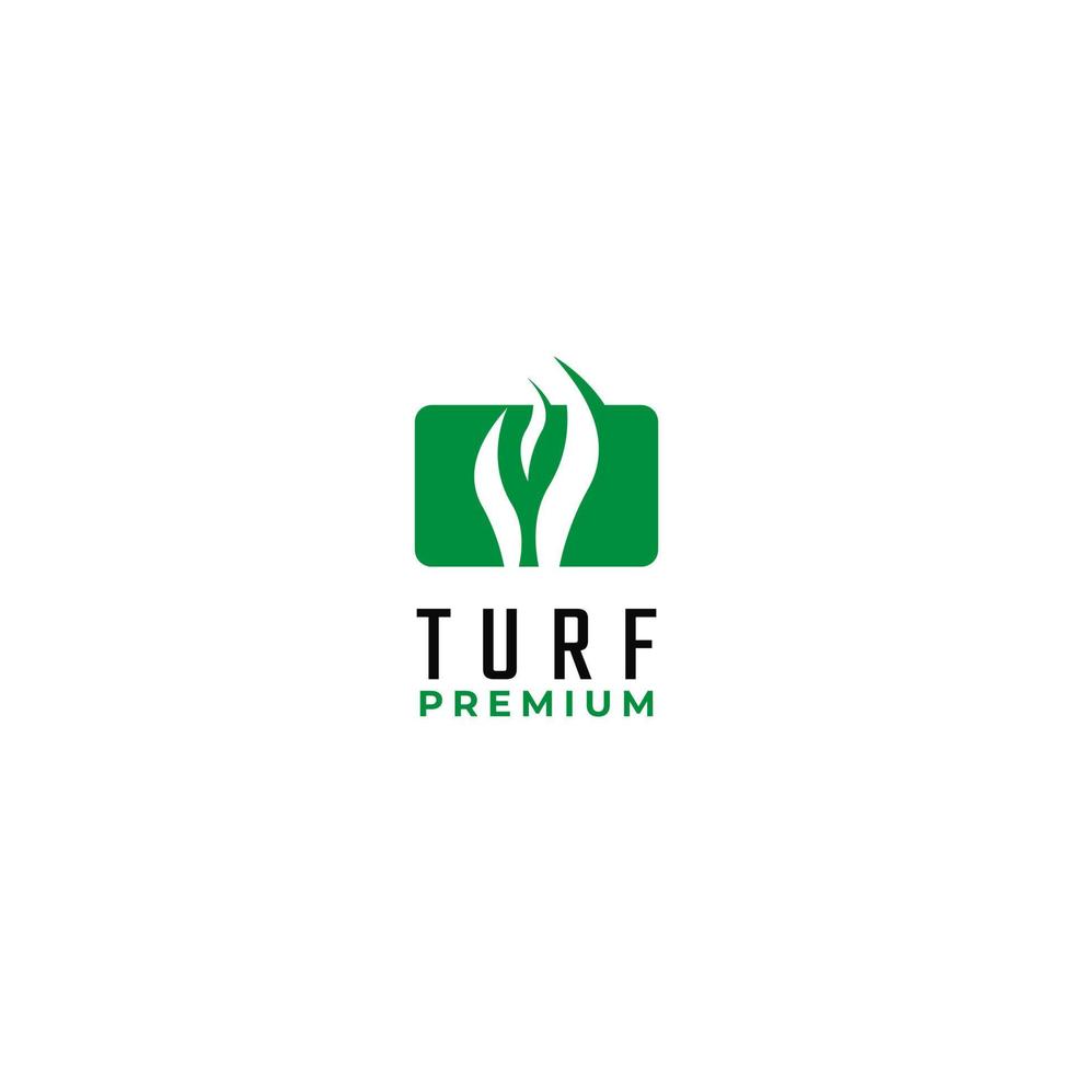 Flat turf logo design vector icon illustration idea