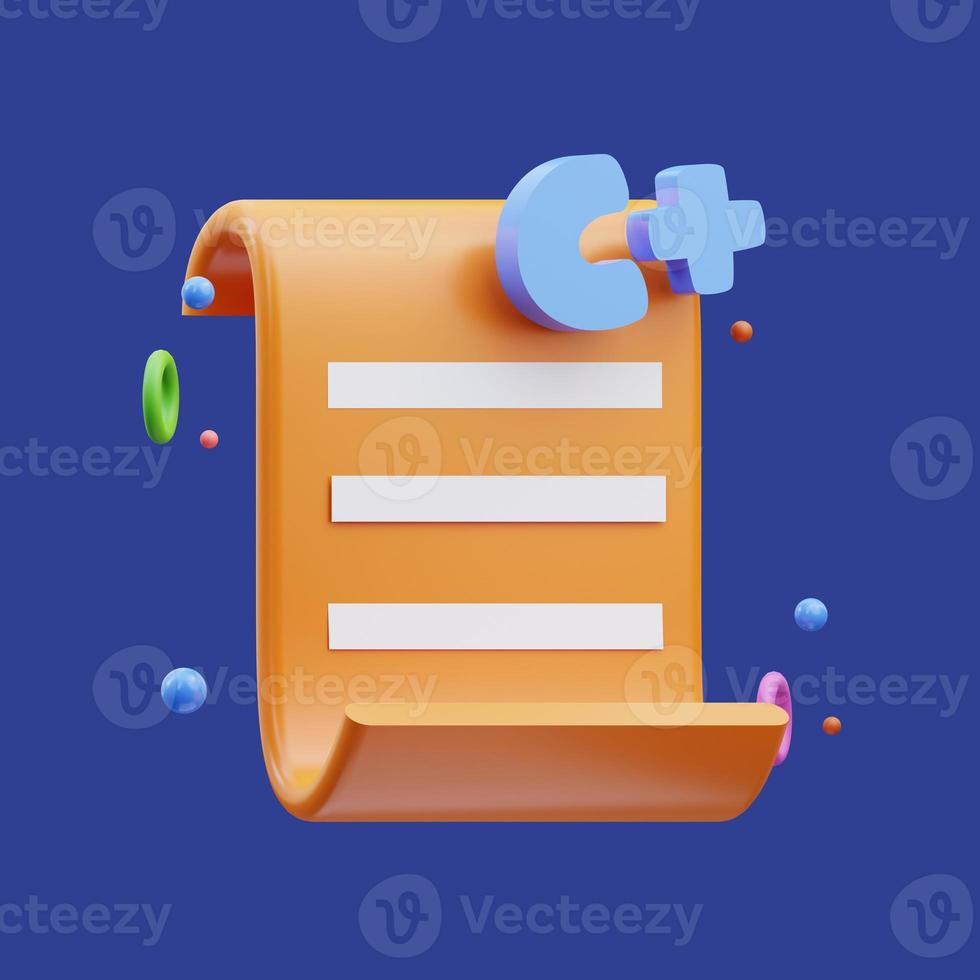3d rendering of exam results paper icon illustration with c grade, back to school photo