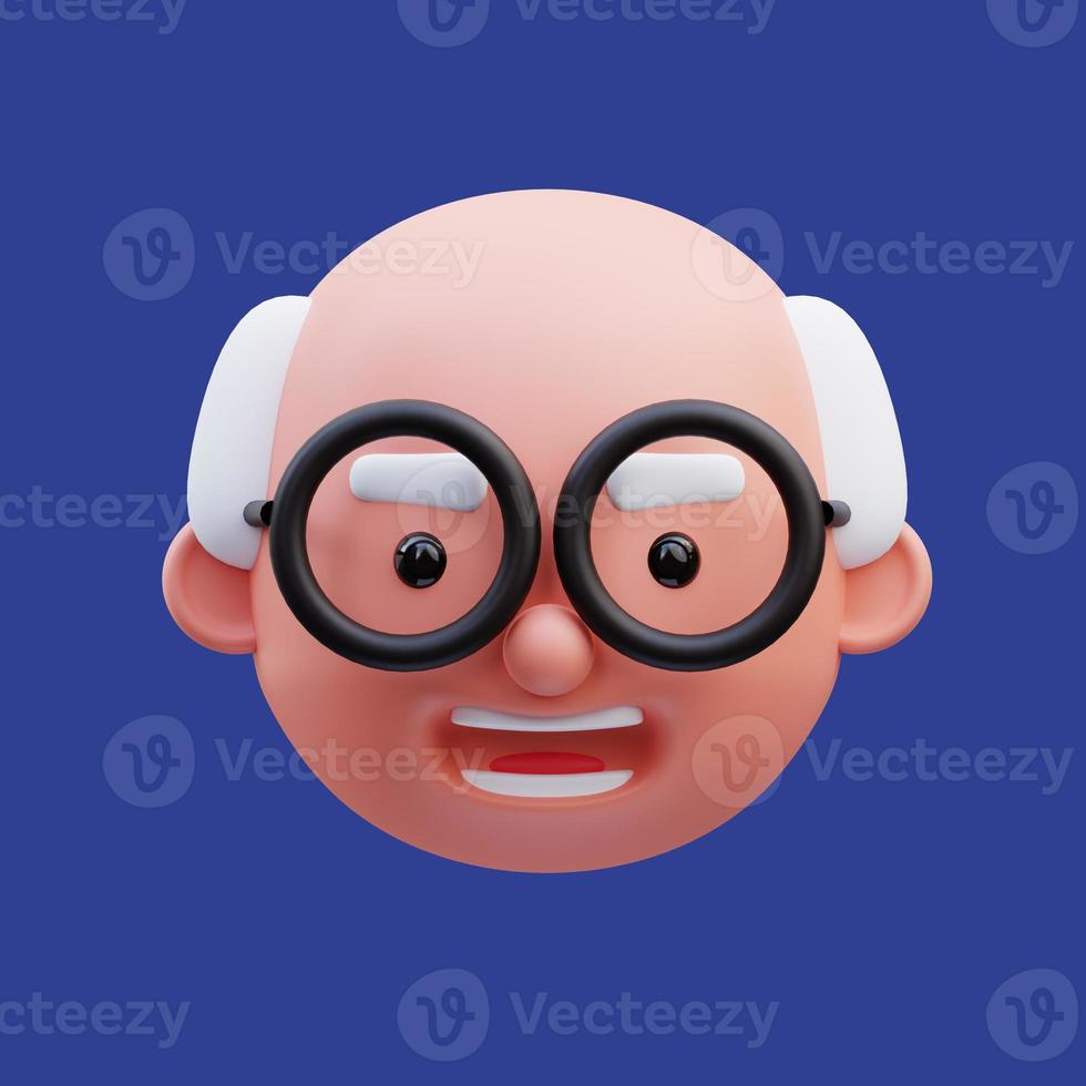 3d rendering of professor avatar icon illustration, back to school photo