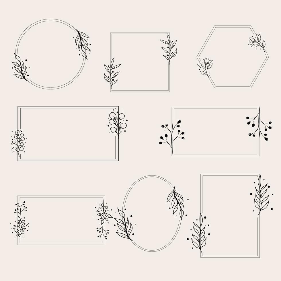 Floral Frame hand drawn, flower frame illustration vector