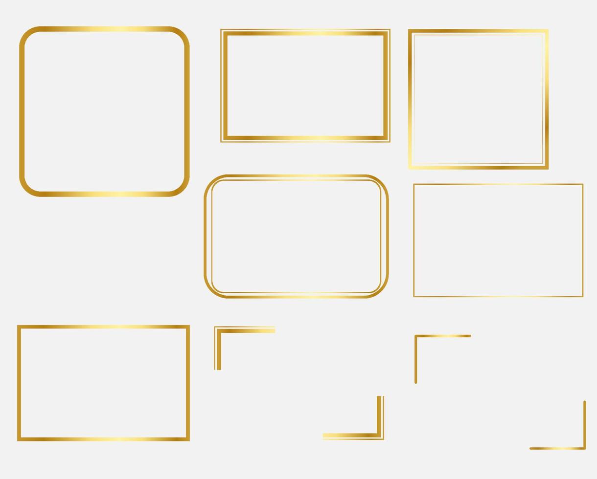 ilustración de borde de rectángulo de marco dorado, elementos de diseño vectorial vector