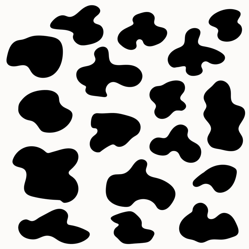 Organic Blob random Shapes in black color vector