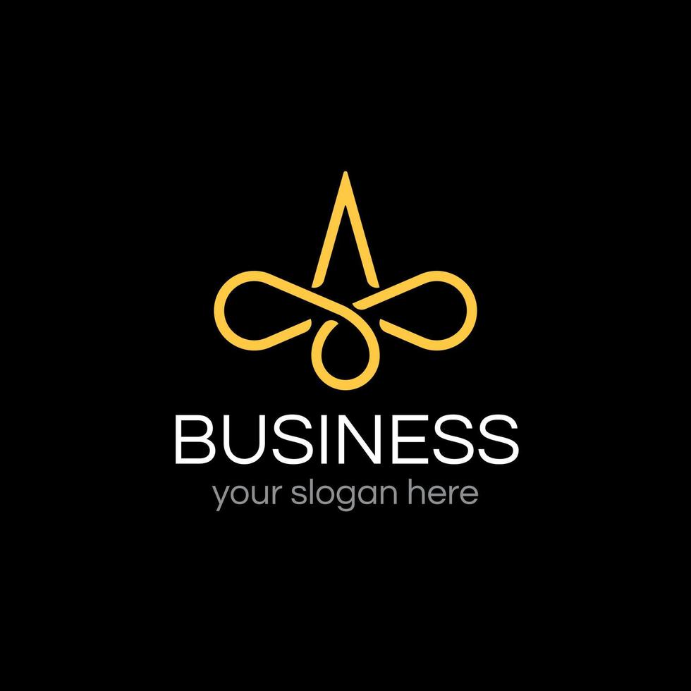 Simple modern logo gold decorative line suitable for business and corporate hotel, boutique and any business vector