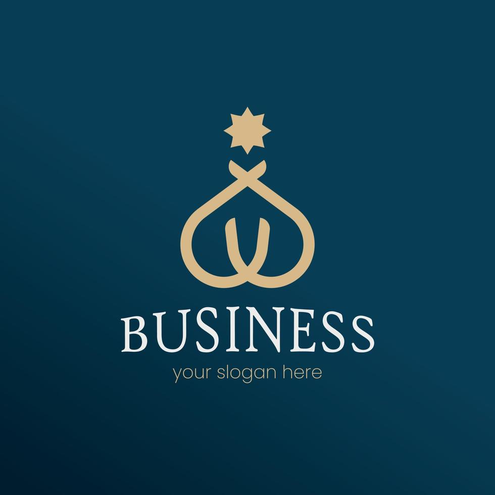 A modern elegant wedding business logo with a simple concept combining love sign and wedding ring vector