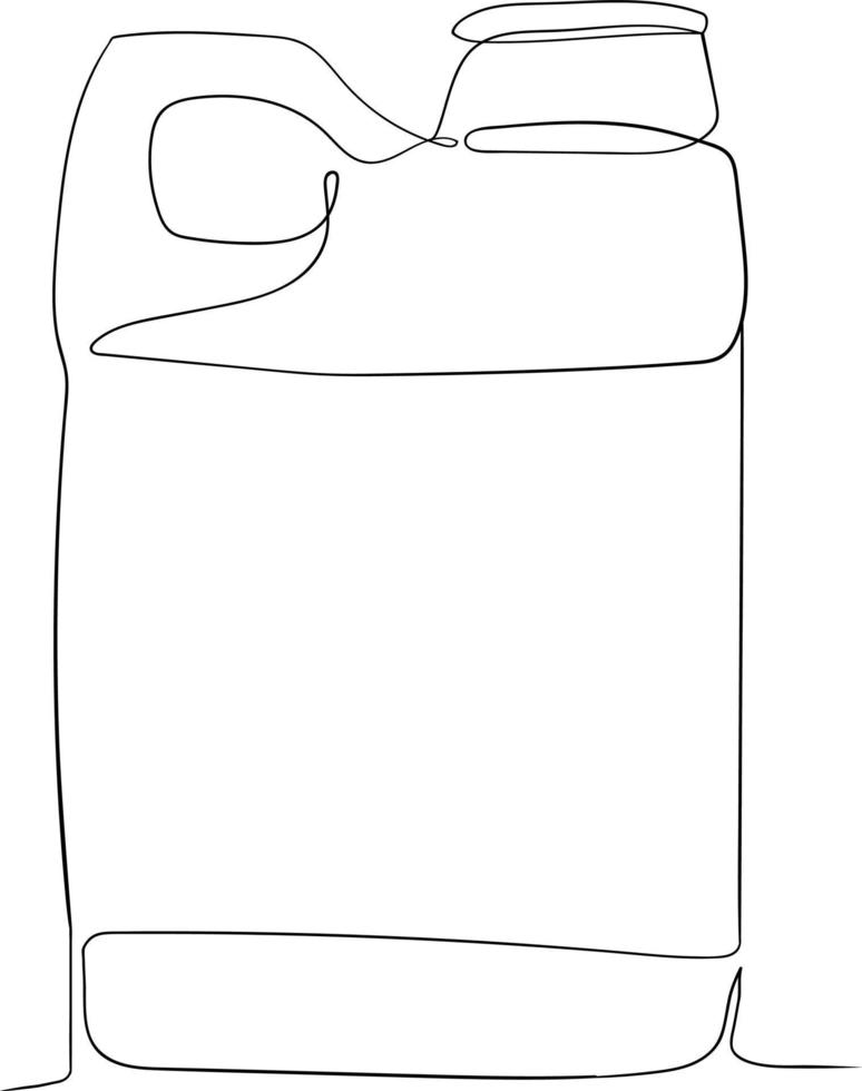 plastic gallon line art drawing style, the gallon sketch black linear isolated on white background, the best plastic vector illustration.
