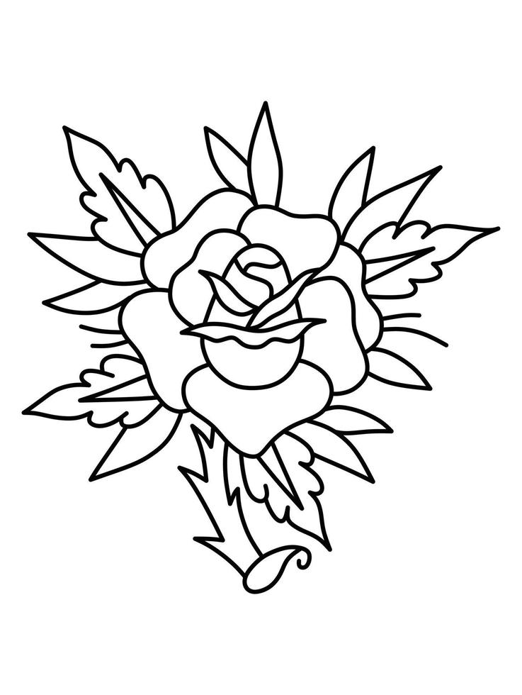 Outline Rose Tattoos Designs