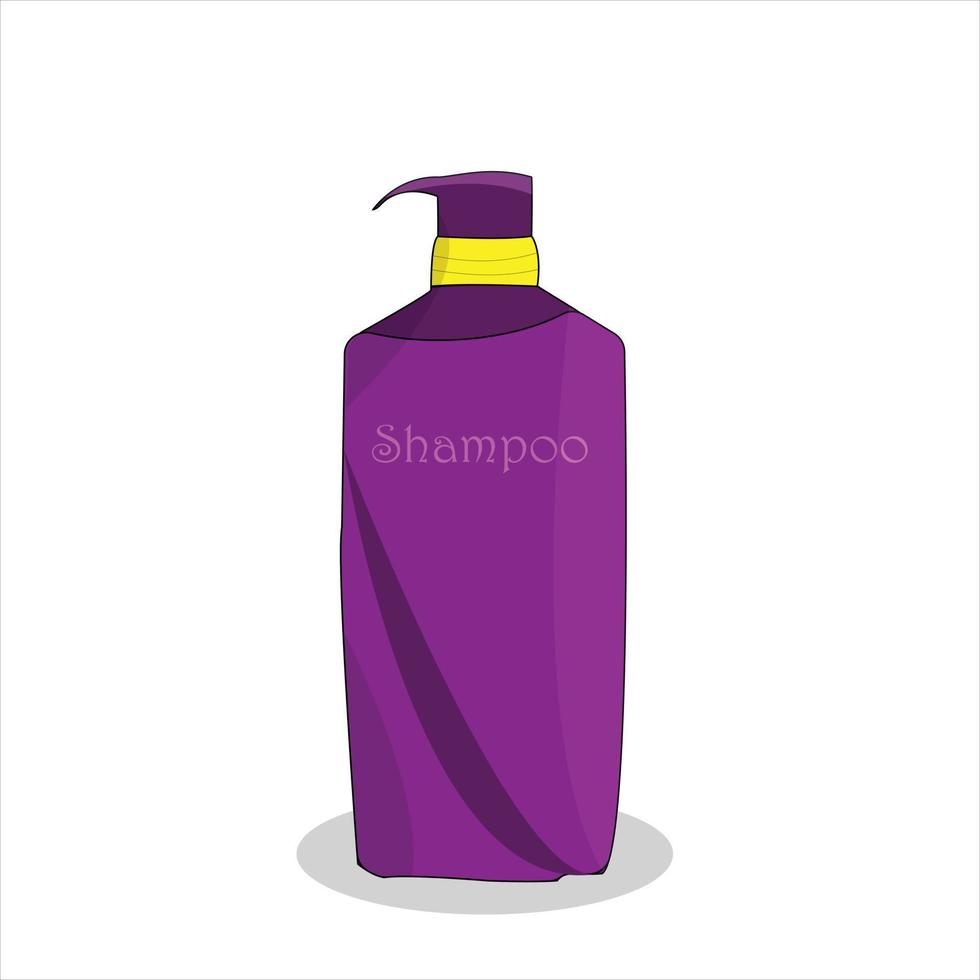 botella de champú con fondo blanco, la mejor ilustración de vector de botella de champú caricaturista