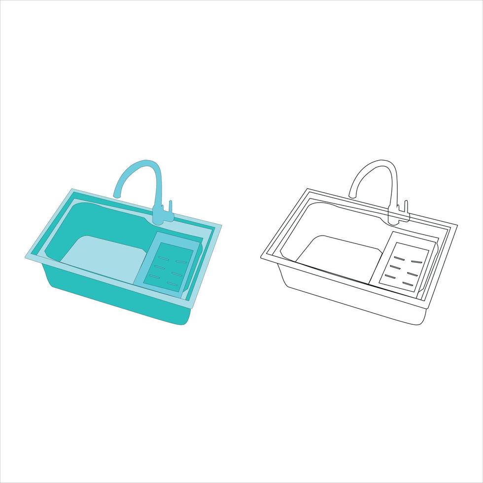Sink illustration on white background, the best Cartoonist Sinkvector illustration vector