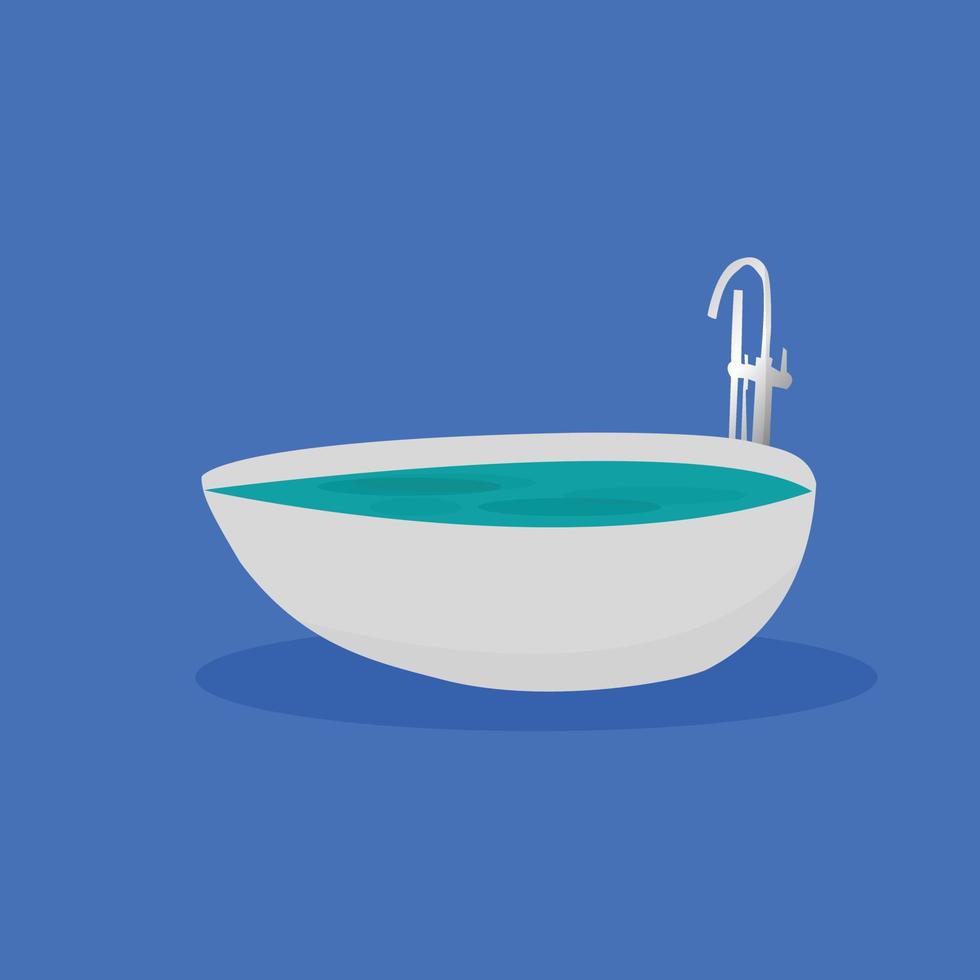 Bathtub on white background, the best cartoon bathtub vector illustration