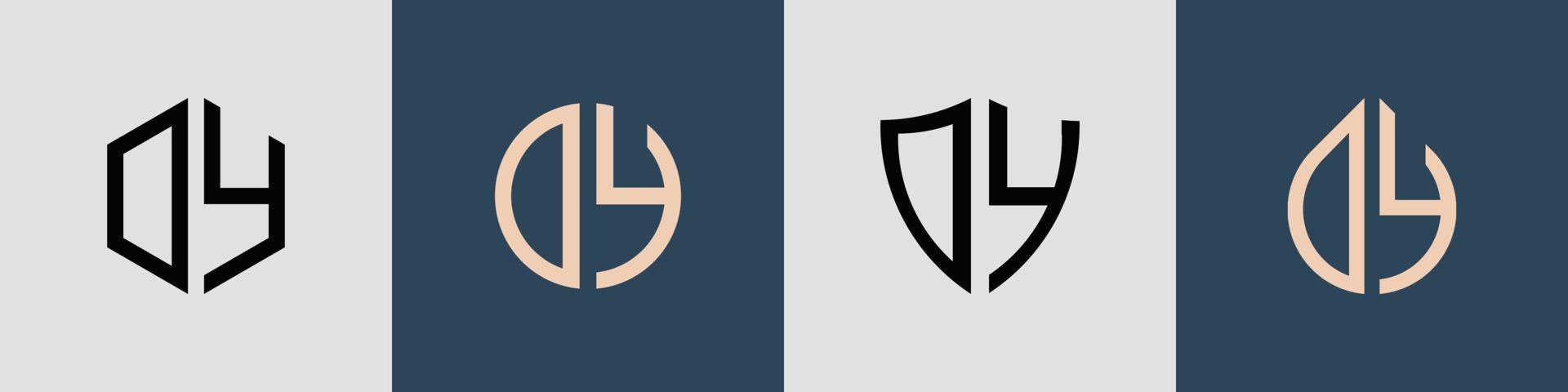 Creative simple Initial Letters DY Logo Designs Bundle. vector