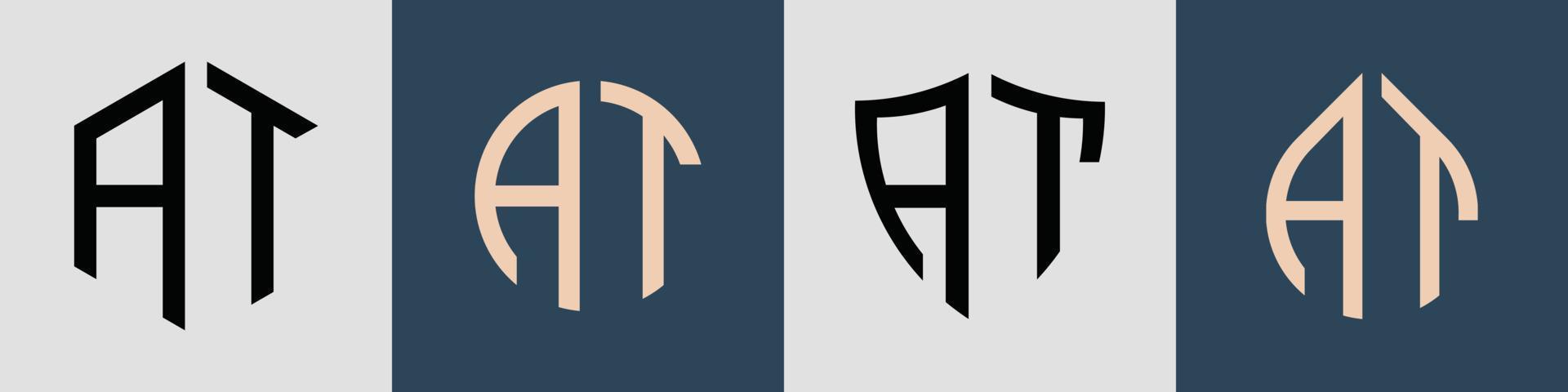 creativas letras iniciales simples en el paquete de diseños de logotipos. vector