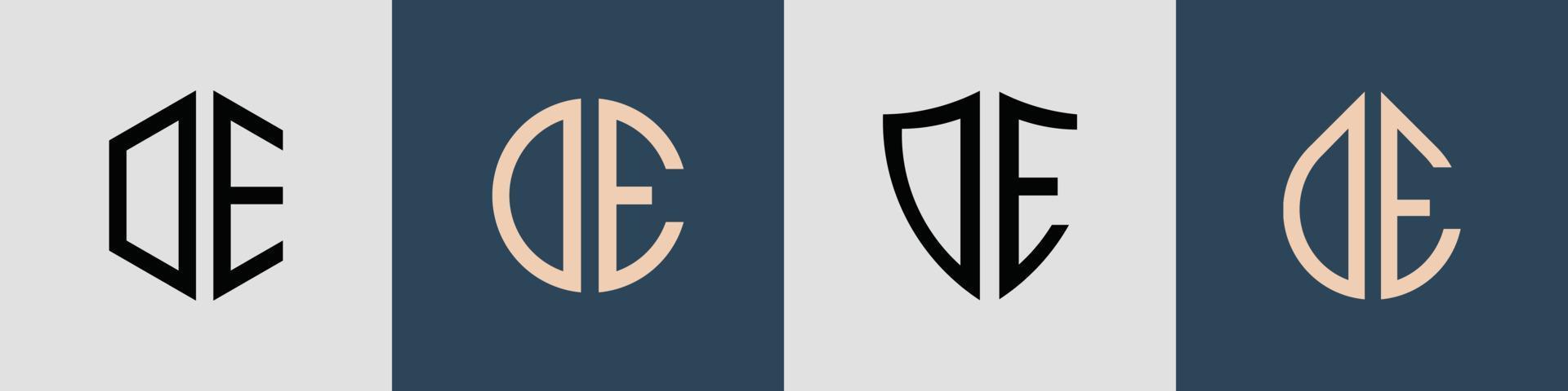 Creative simple Initial Letters DE Logo Designs Bundle. vector